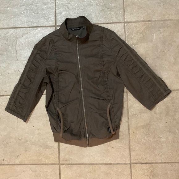 Casual zip up, mid sleeve cotton jacket, women’s size small - Picture 1 of 9